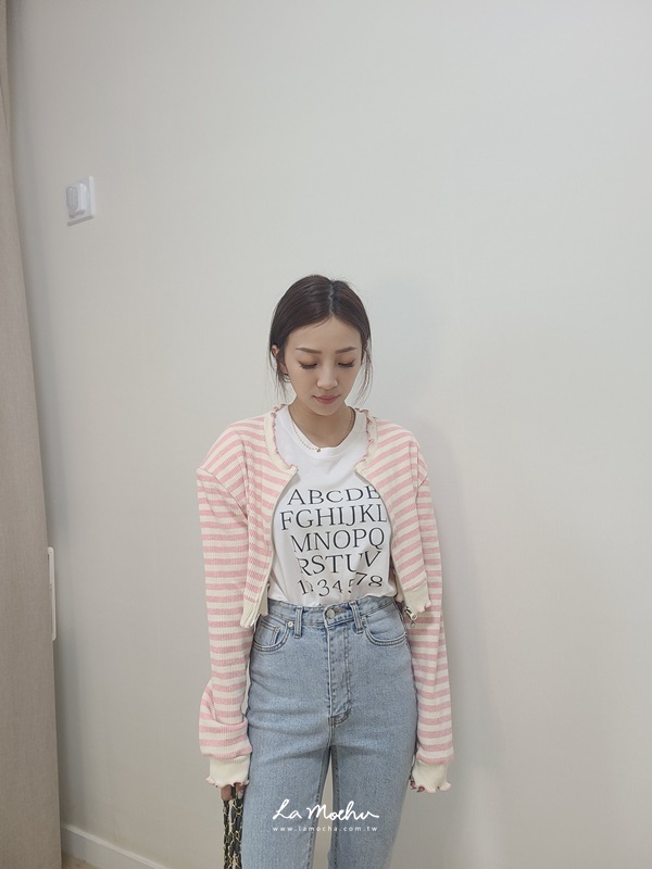 木耳邊拉鍊條紋外套(闆娘.花花清單)